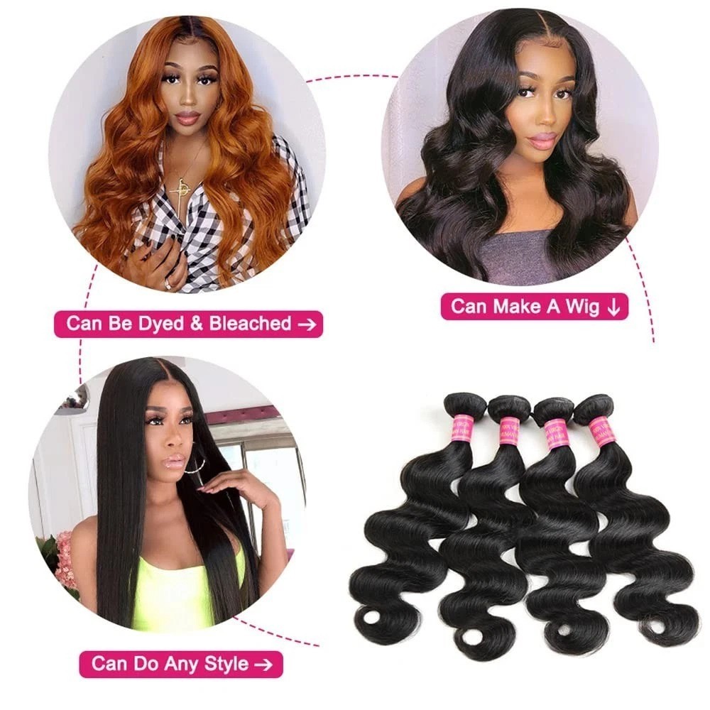 Luxurious 4 Bundles 12A Grade Brazilian Body Wave Hair – 100% Unprocessed