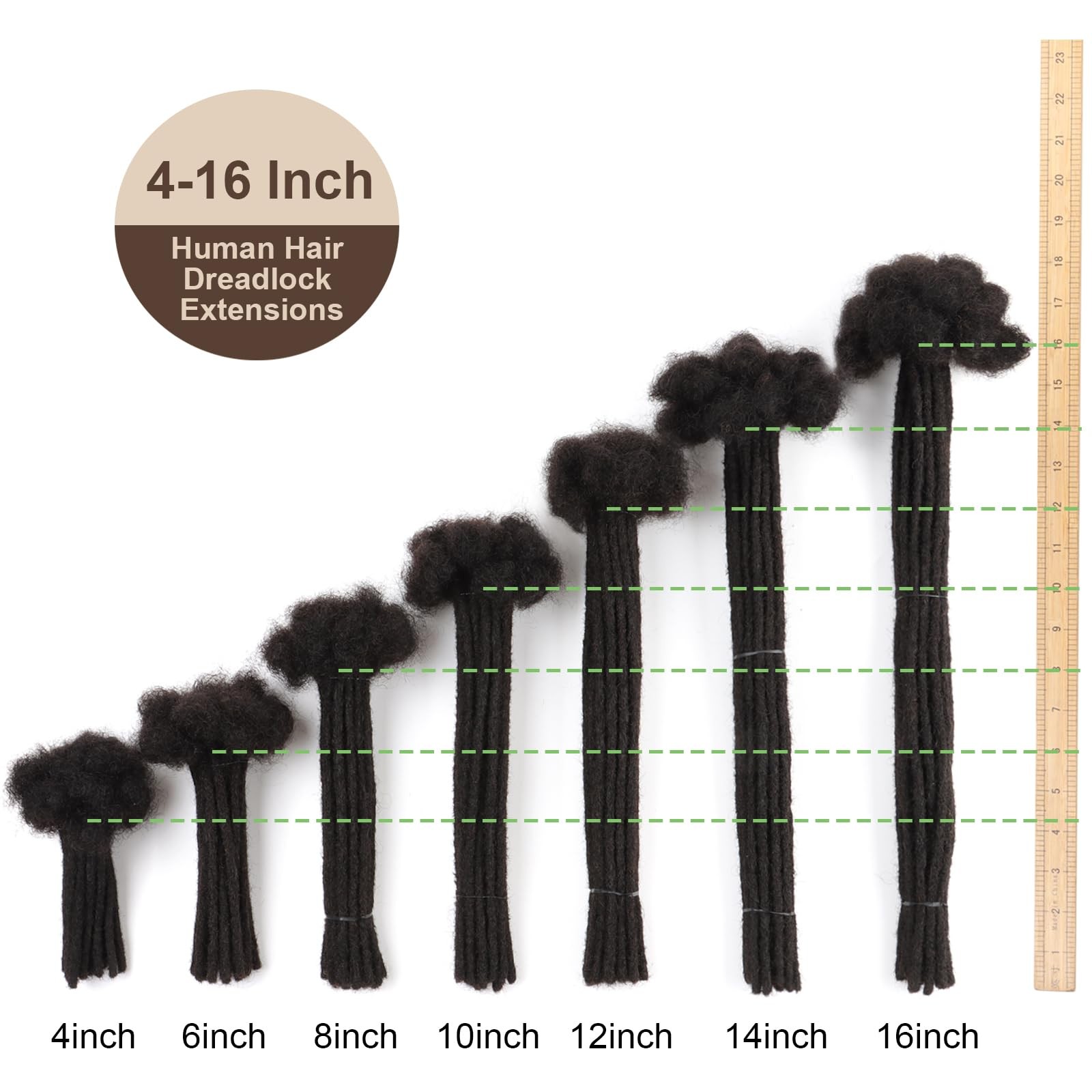 Iiflydsfa 6 Inch 100 Strands Loc Extensions Human Hair For Men/Women 0.6Cm
