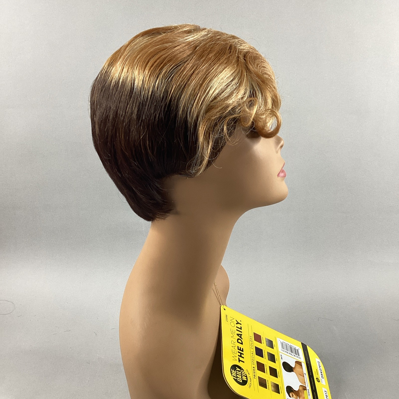 Trisha Short Straight #DX4/27613 Brown Blonde Premium Synthetic Lace Part Wig