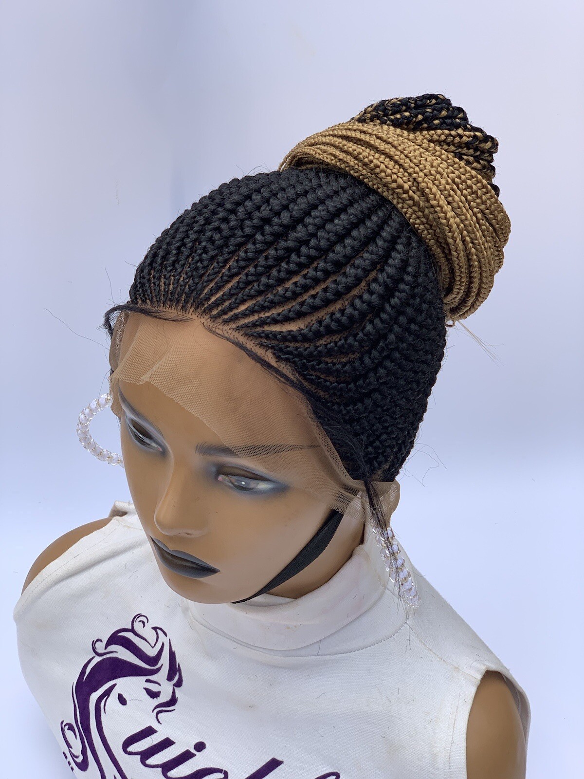 Updo Braids, Wig For Black Women, Ponytail Box Braids, Human Hair, Synthetic