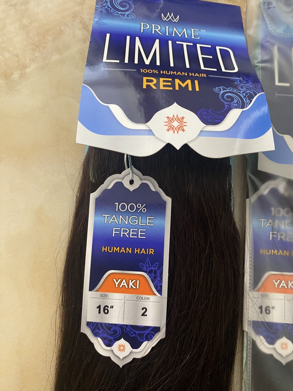 REMI PRIME LIMITED 100% HUMAN HAIR SOFT YAKY WEAVE-16 LOT 2 COLOR 2 TANGLE FREE