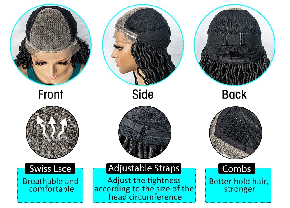 32″ Synthetic Lace Front Wig Braided Wigs Braid With Baby Hair Braided Curly