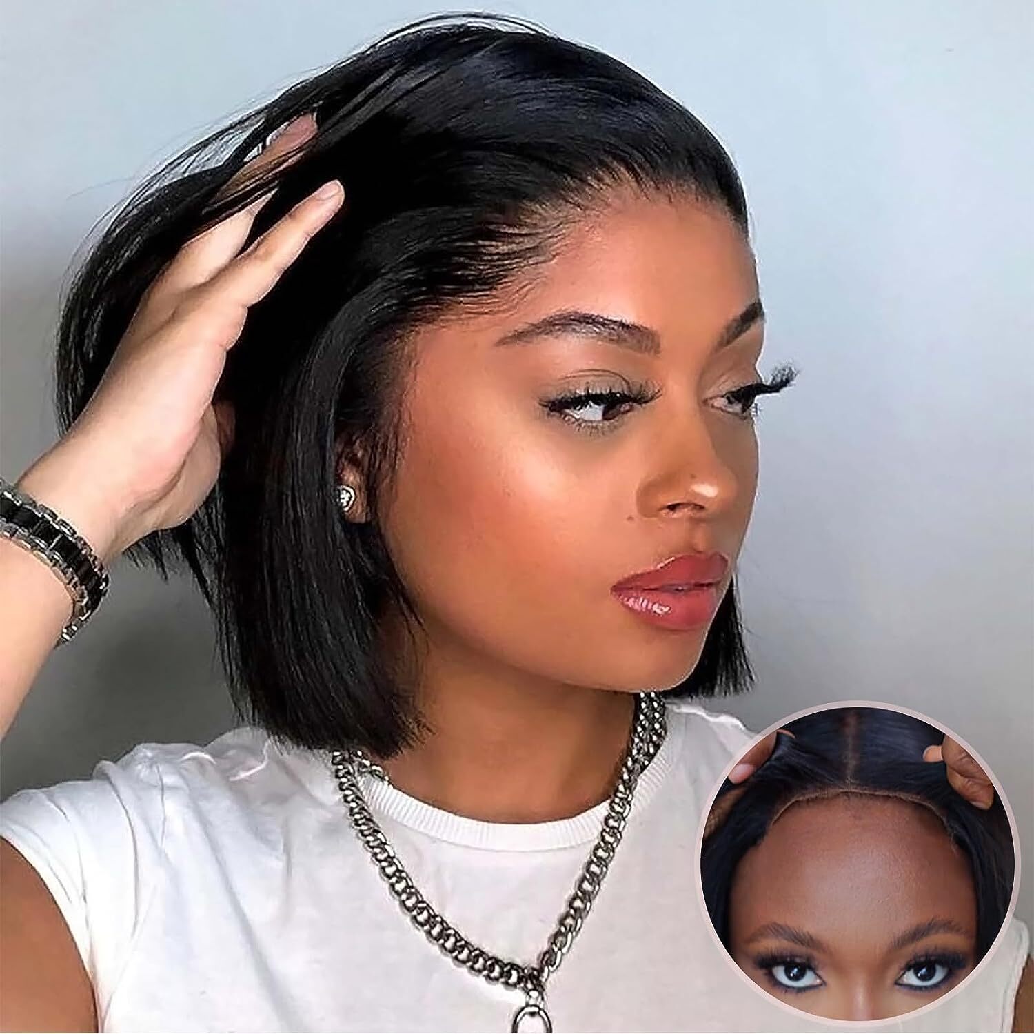 Short Lace Front 100% Human Hair Wigs Virgin Hair 13×4 Lace