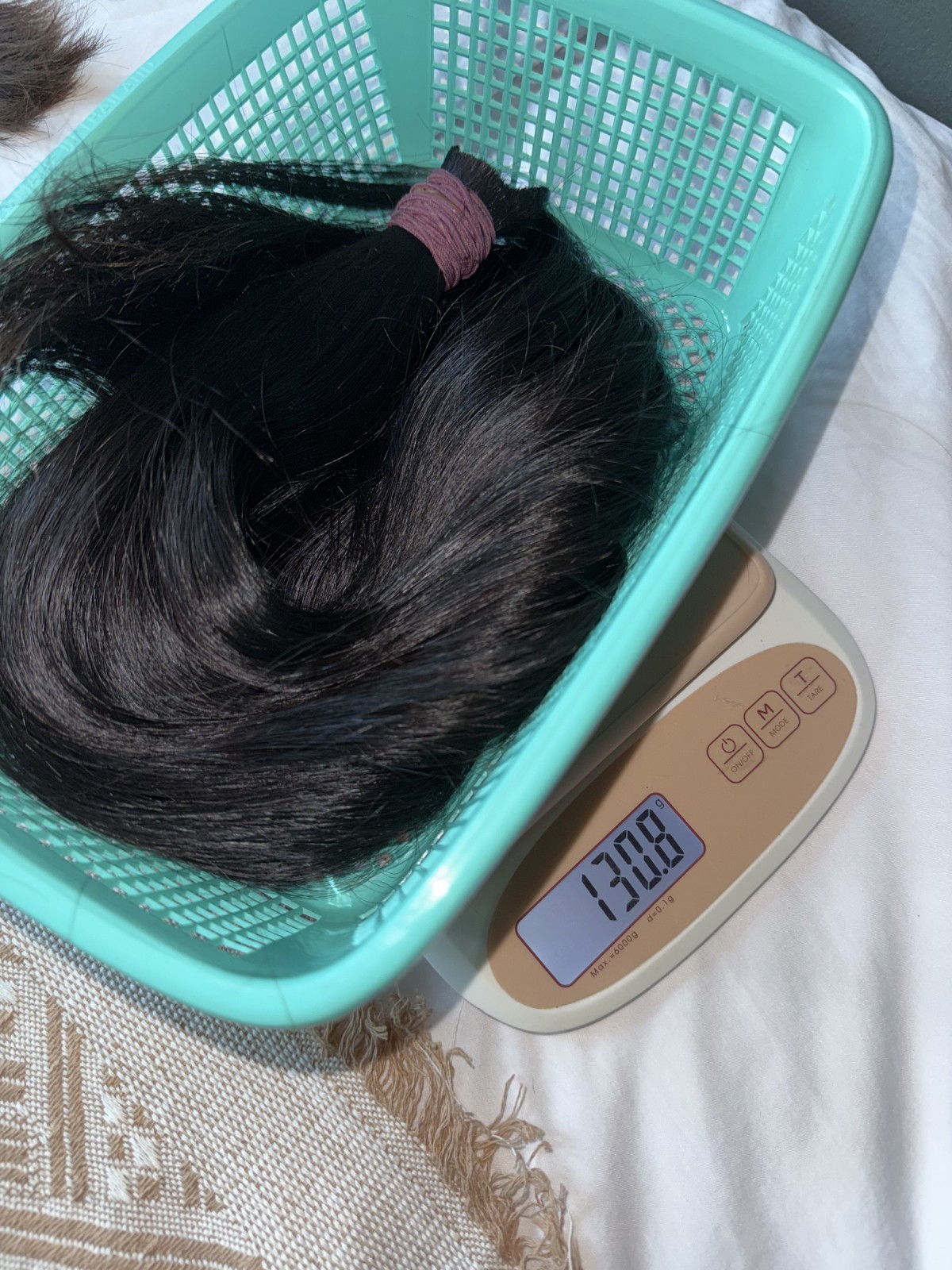 19″ 130g Virgin Human Hair Ponytail Natural Black Unprocessed A127