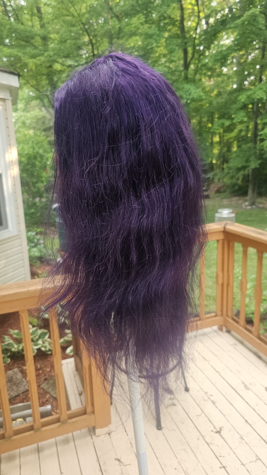 High-Quality Regular Top 24″ Purple Wavy 150% Virgin Human Hair Lace Wig