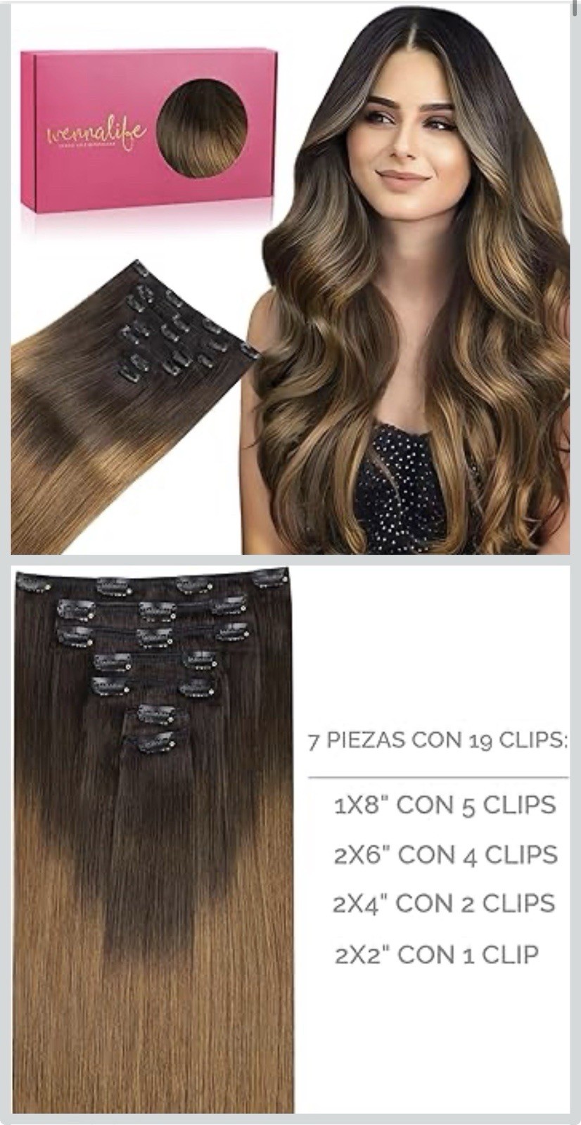 WENNALIFE Extensiones de cabello humano real con broches