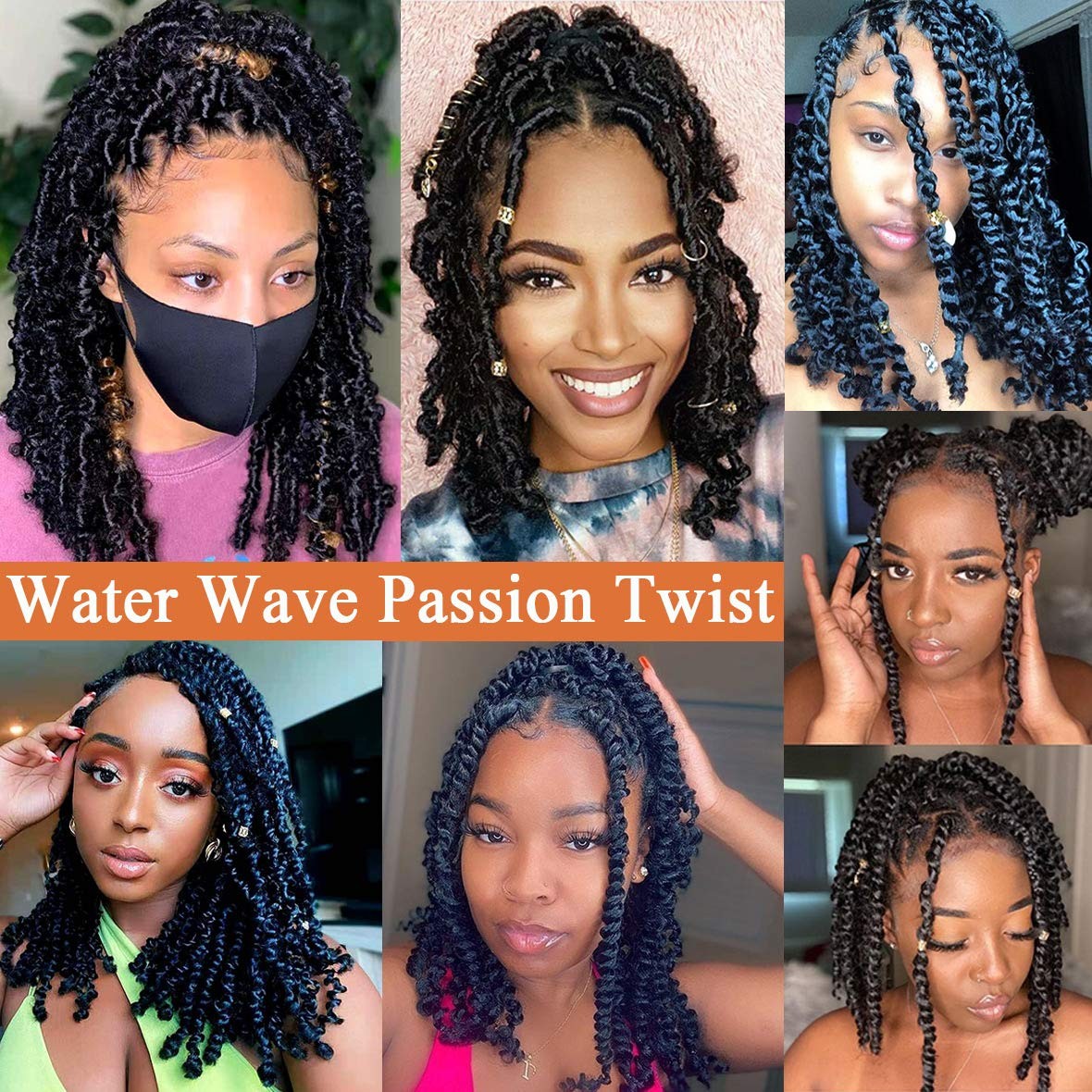 Leeven 12″ Blonde Short Water Wave Passion Twist Crochet Braiding Hair 7 Packs