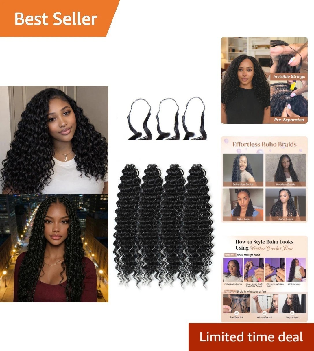 Effortless Style with 100 Strands 18 Inch Miracle Knots Crochet Hair Extensions