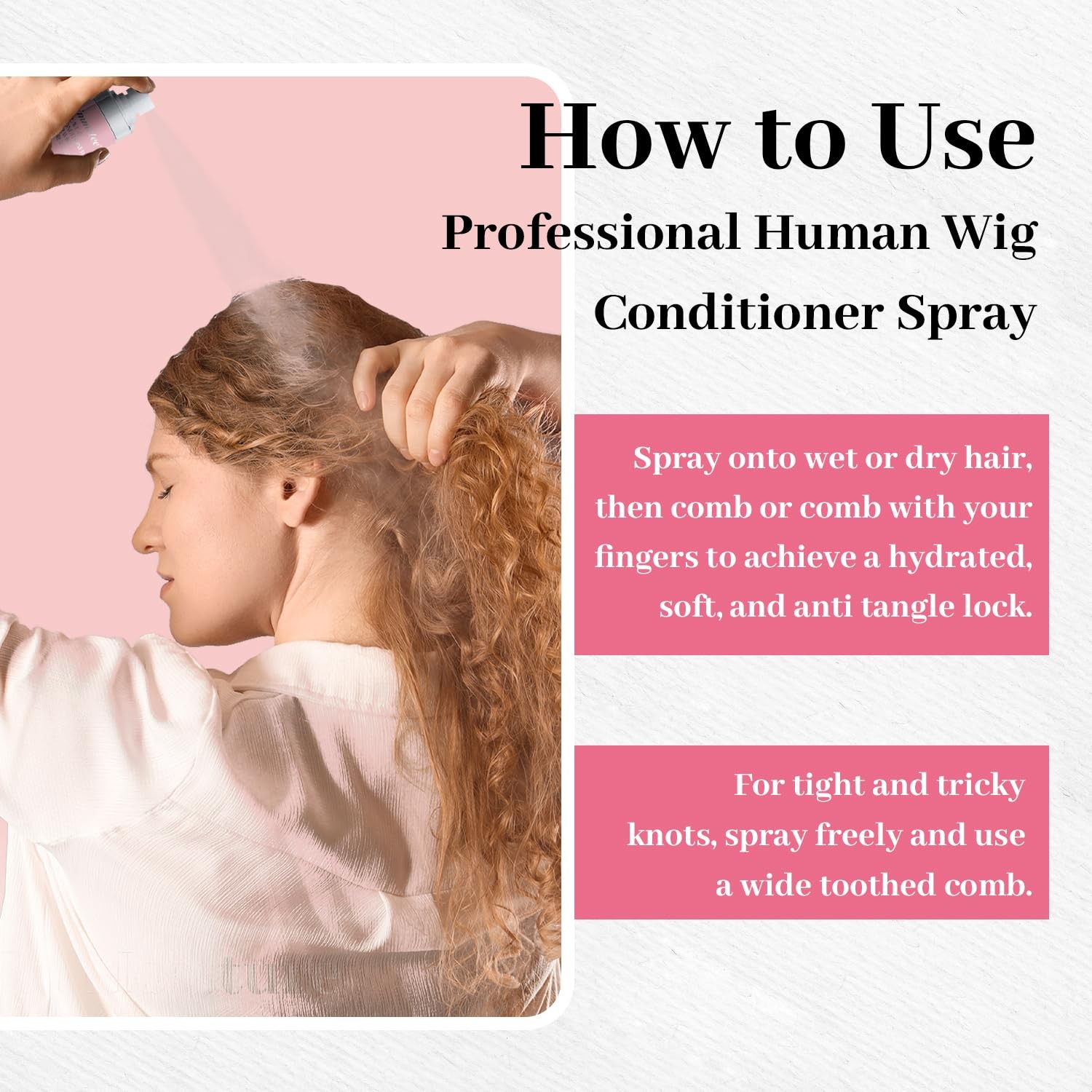 Synthetic Wig Leave-in Conditioning Spray, Moisturizing & Hydrating, Natural …