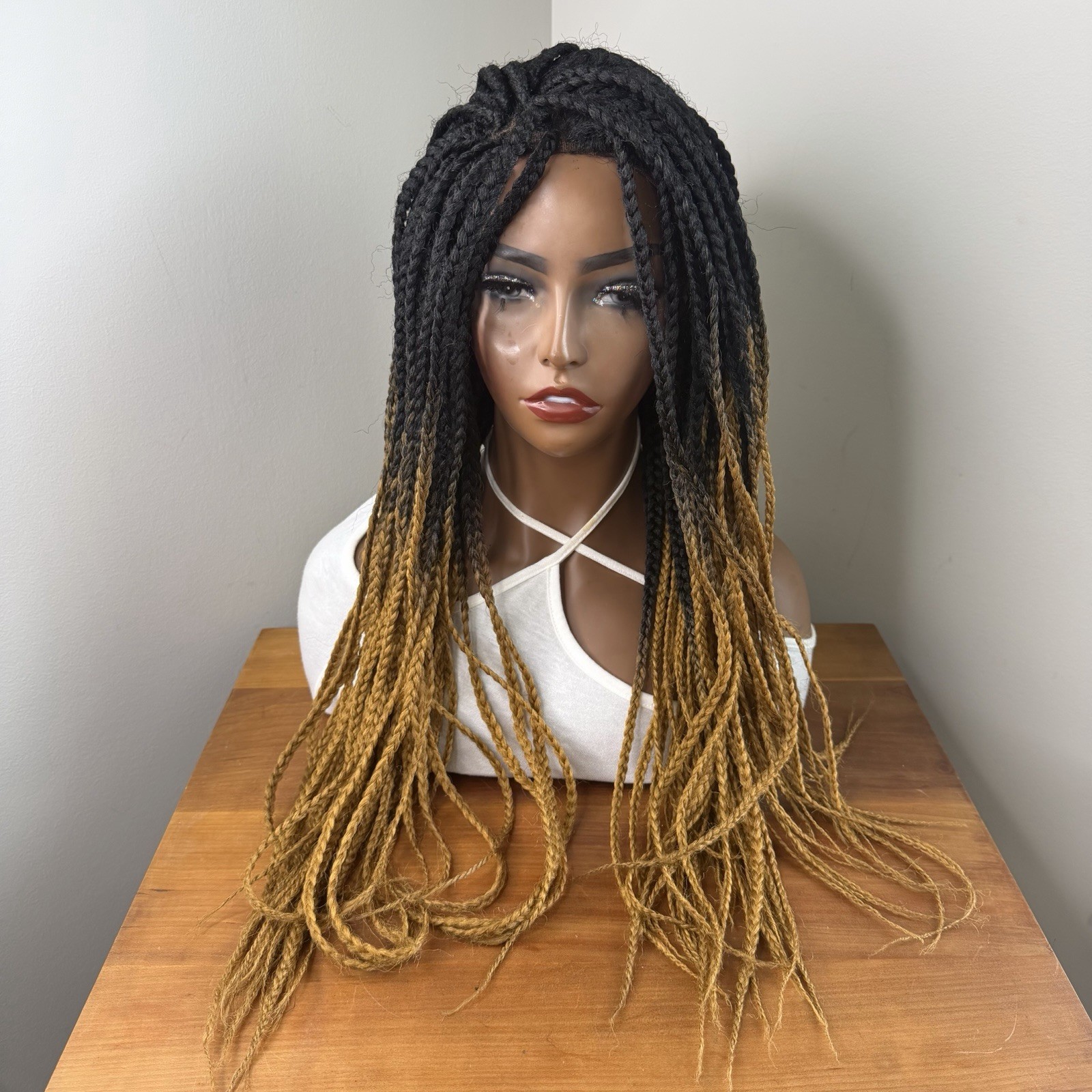 SENSATIONNEL CLOUD 9 4X4 SWISS LACE PARTING WIG – BOX BRAID 30” (READ)