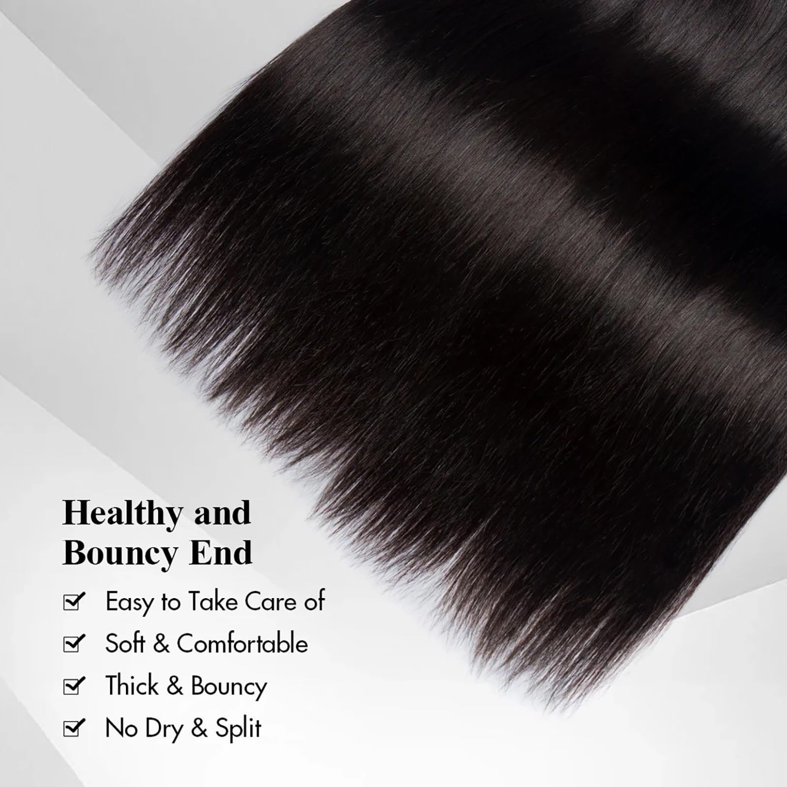 100% Unprocessed Straight Human Hair Bundles 20-26 Inch, Thick Virgin Extensions