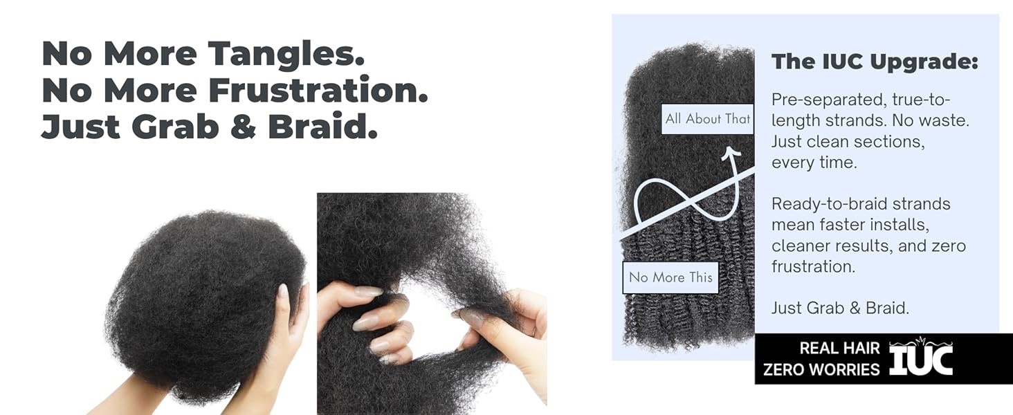 IUC Afro Kinkys Bulk 100% Human Hair, 1 Pack 50 Gram, #613, 16 inch – CLEARANCE!