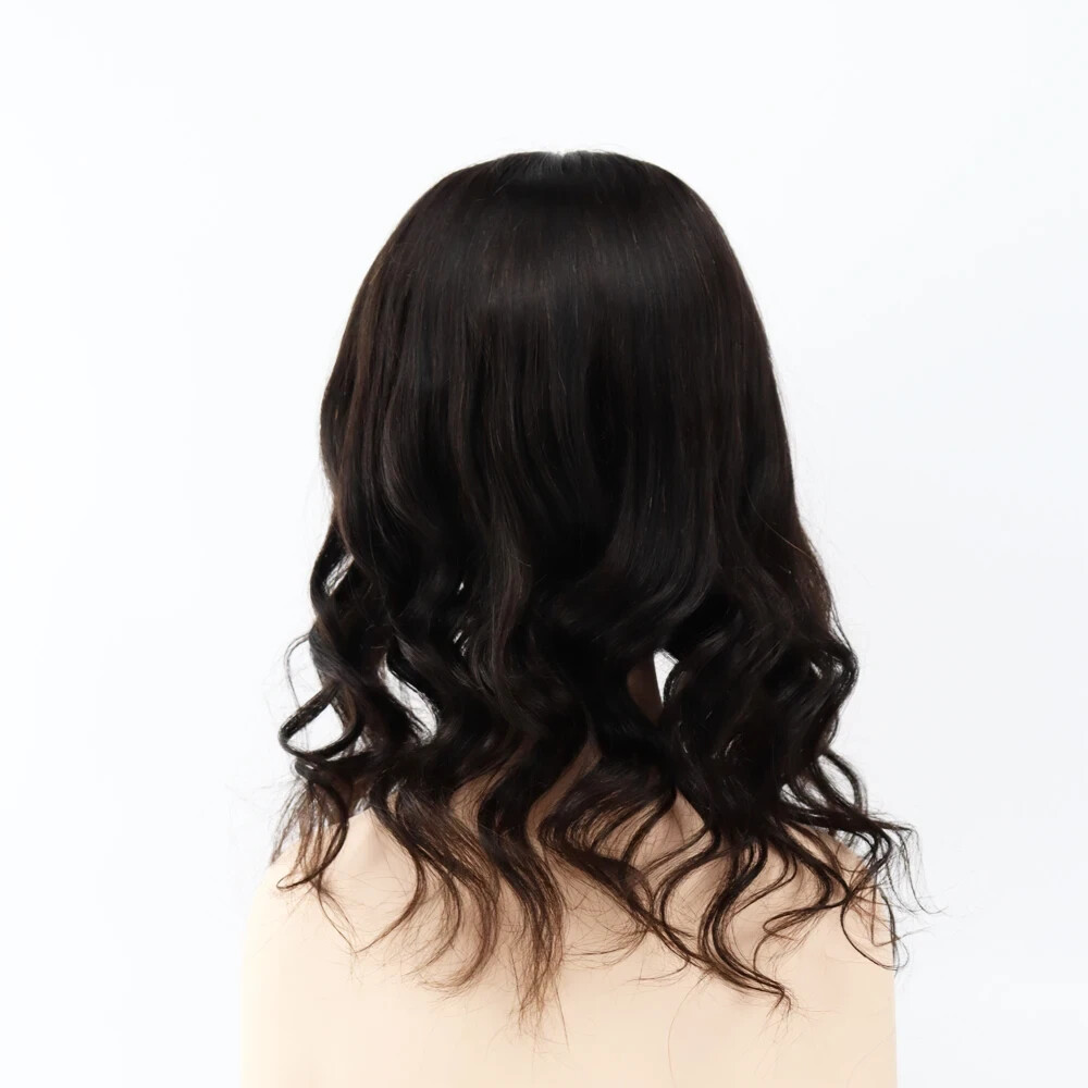 26″ Long HD Transparent Lace Closure Topper Human Hair Women Toupee Loose Wave