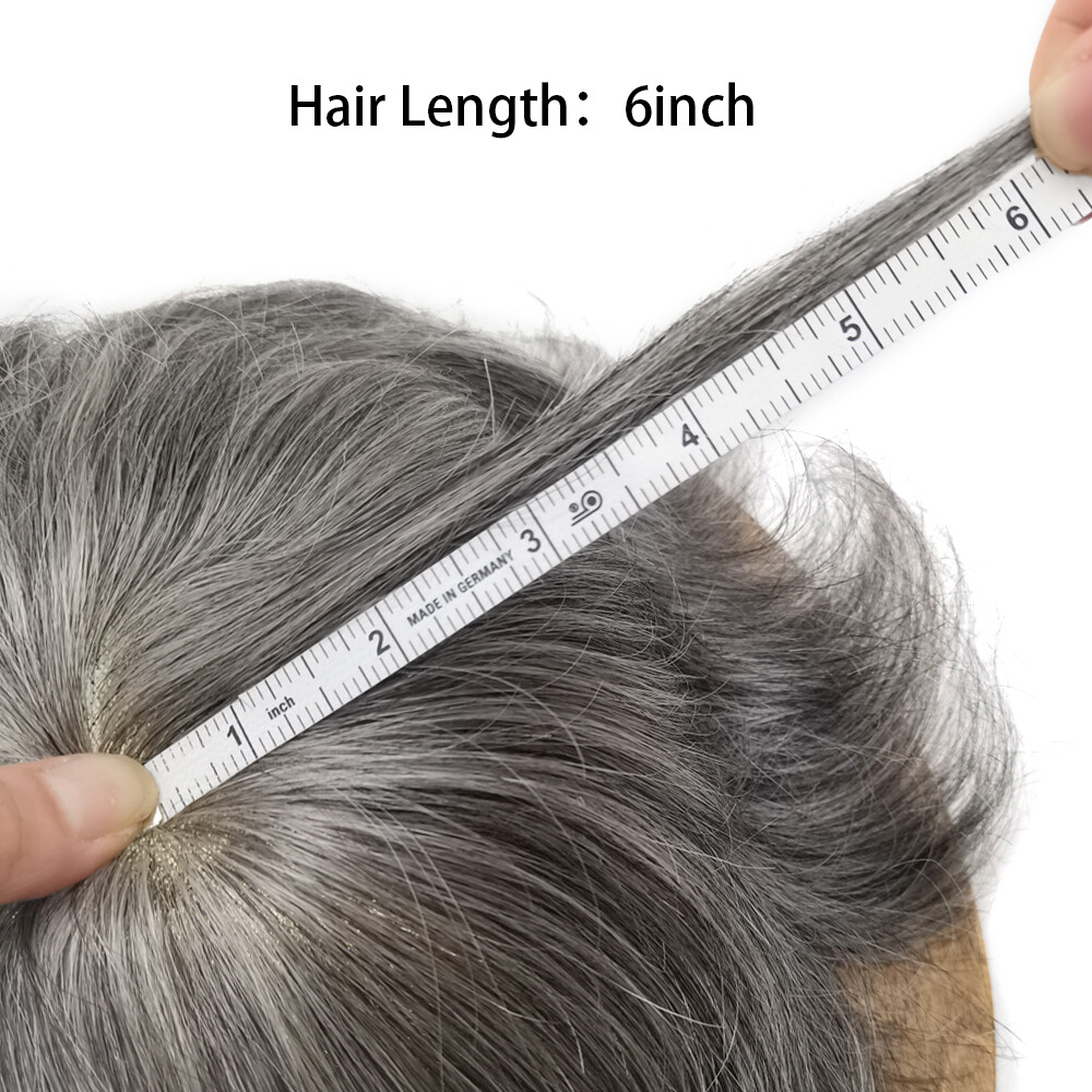 Fine Mono Mens Toupee Poly PU Around Hairpieces Black Brown 100% Human Hair Wigs