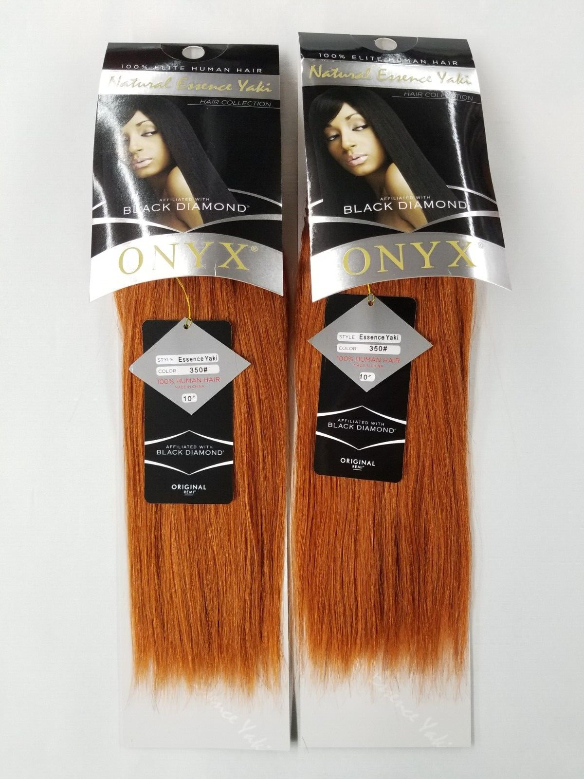 2 Packs ONYX Black Diamond 100% Human Hair Natural Weave Extension 10″- #350
