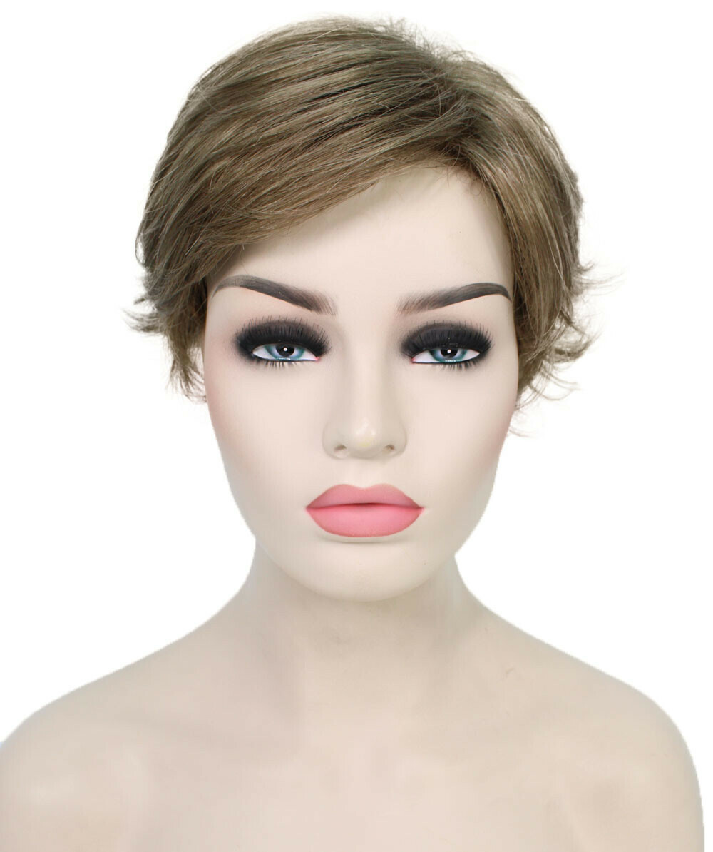 Dorothy – Straight Kanekalon Synthetic Fiber Full Wig, 2-4.5 in, Ash Light Brown