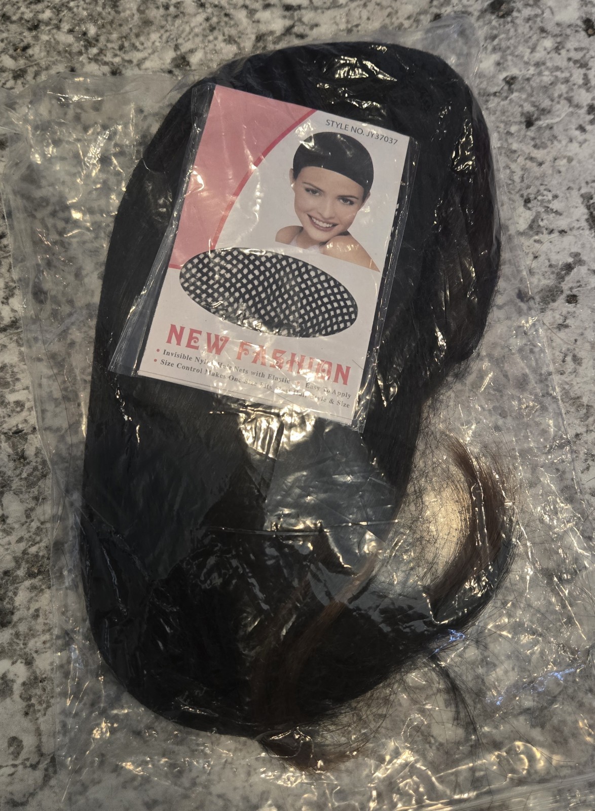 Peek A Boo 10″ Bob Wig With Hair Nets Dark Brown W/light Brown Accents New