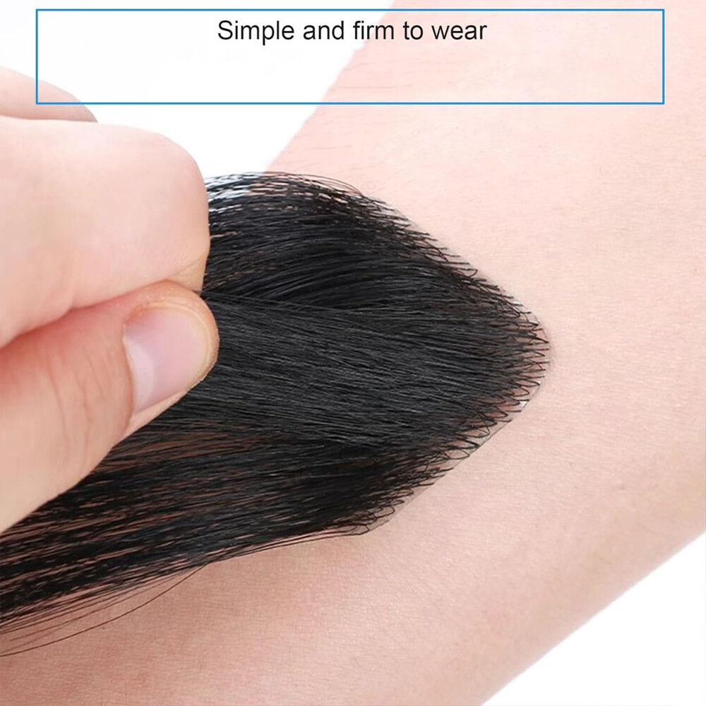 Temple Hair Patches Human Hair Pieces Skin Base Cover-Up Frontal Hairline Toupee