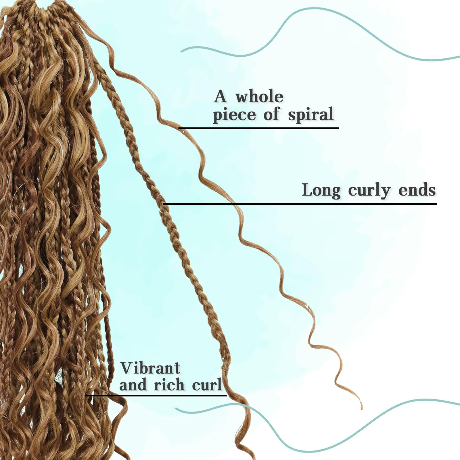 LIYATE Goddess Crochet Braids 24 Inch 7 Packs Boho Box Braids Crochet Hair wi…