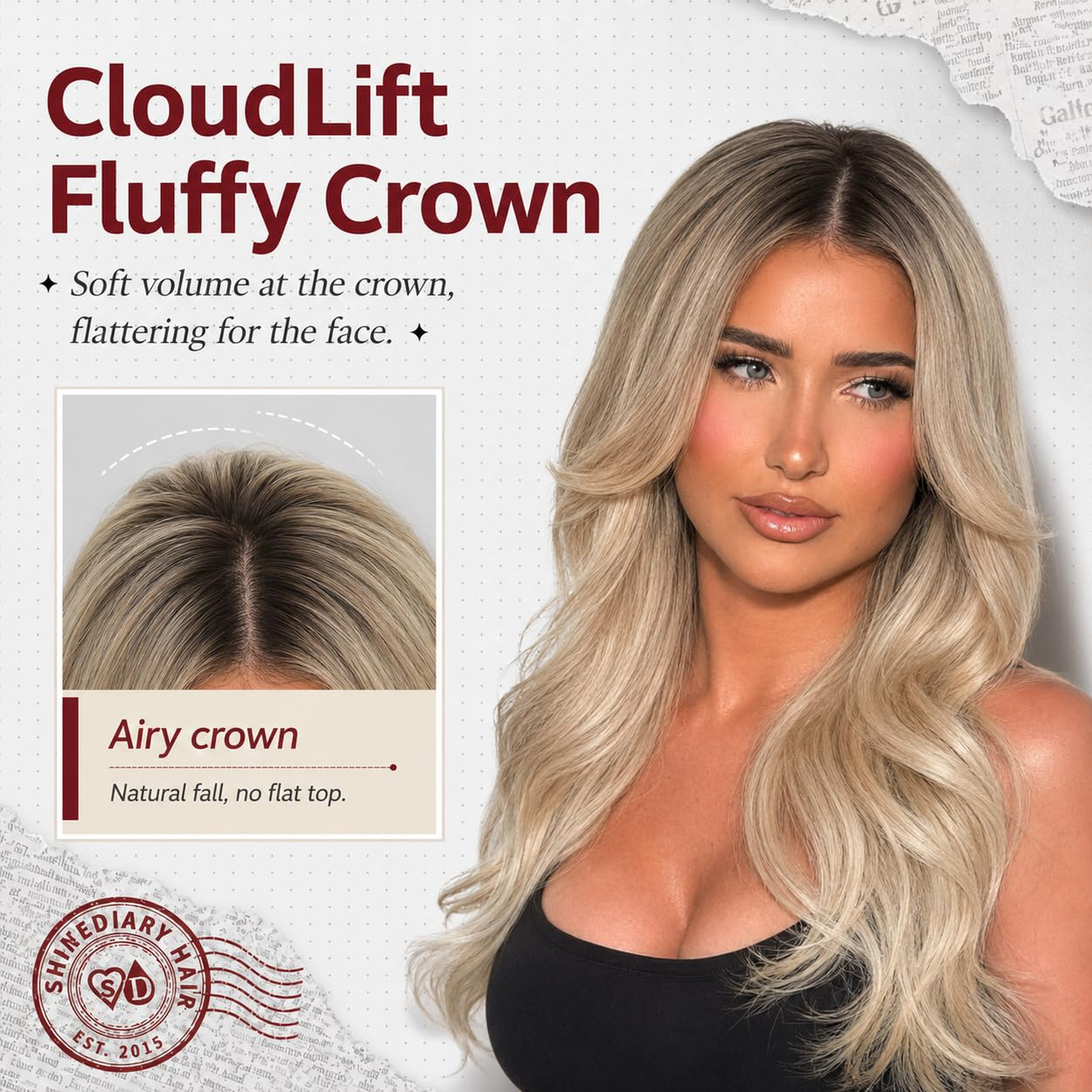 24 Inch Ombre Blonde Synthetic Lace Front Wig Ash Blonde 4×6 HD Pre Plucked
