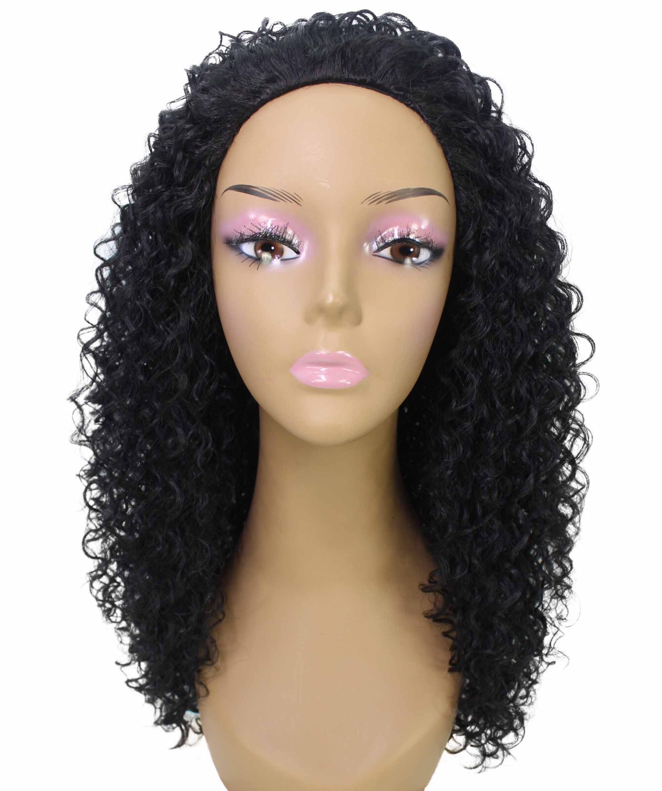 LUXLUXE Isadora Curly Body Waves 22.5 in Long Half Wig Half Cap Wig BH-0004