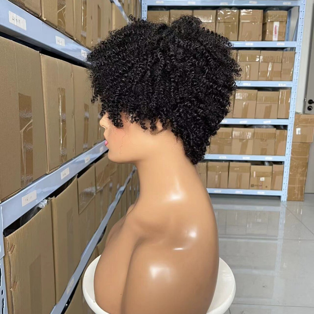 Afro Kinky Curly Wig No Lace 100% Human Hair Wigs For Women
