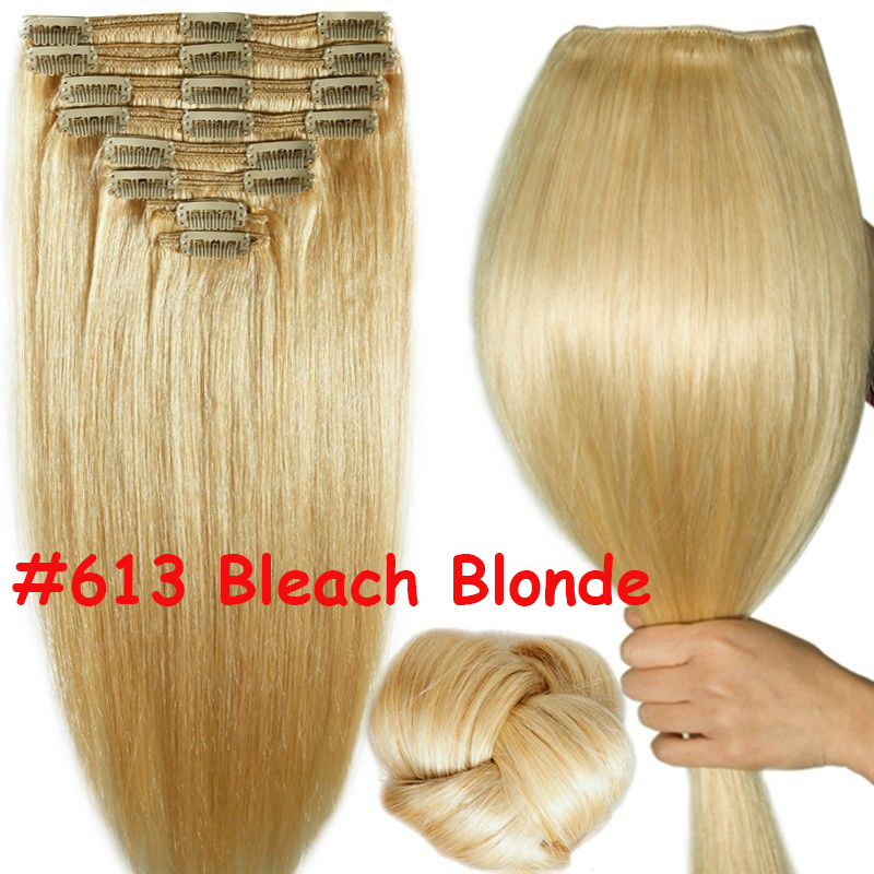 Deluxe 160g+ Clip in Remy Human Hair Extensions Full Head Double Weft Ombre B793