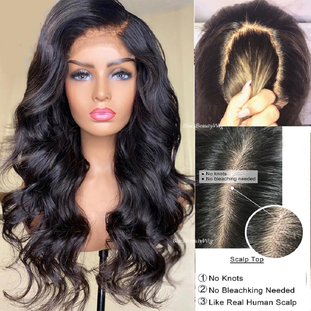 Loose Wavy Silk Base Full Lace Human Hair Wig Pre Plucked Glueless Wig Baby Hair