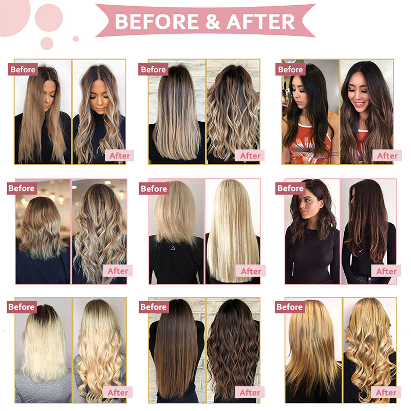 Glue Nail U Tip Real Remy Human Hair Extensions Keratin Fusion Full Head 150G