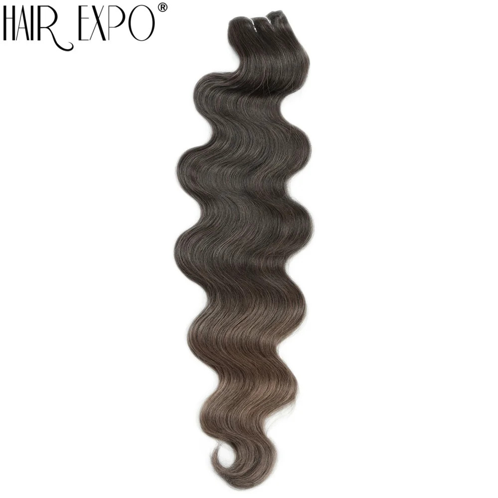 Piano Blonde Ombre 24Inch Thick Synthetic Bio Body Wave Hair Extensions Bundles