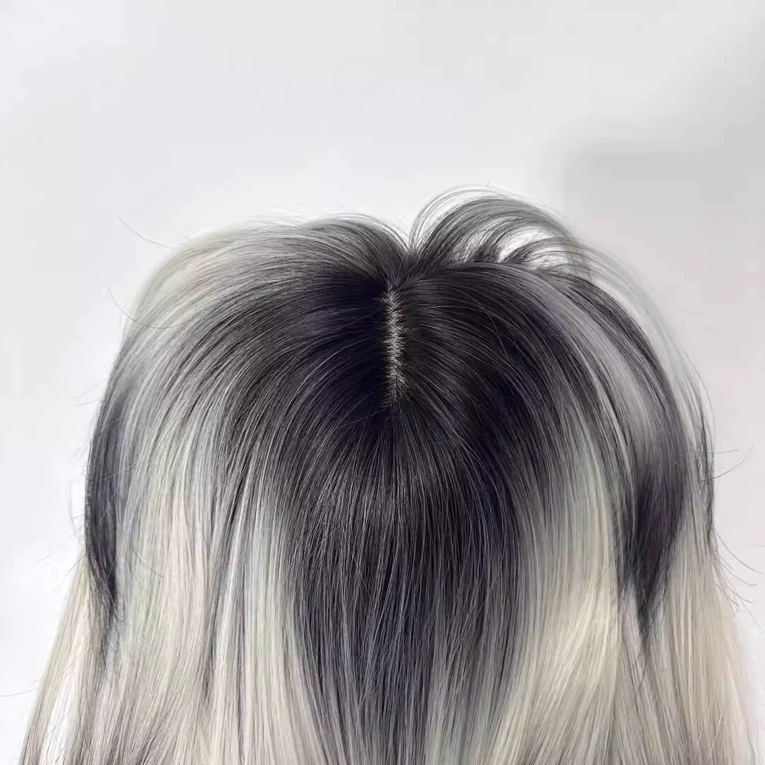 Hair Topper Clip in Topper Hairpiece Toupee for Women Fashion Black White topper