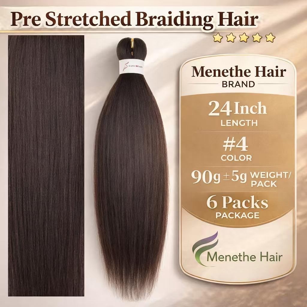 Ultra-Soft Dark Brown Synthetic Braiding Hair 24” – 6 Packs – Easy Installation