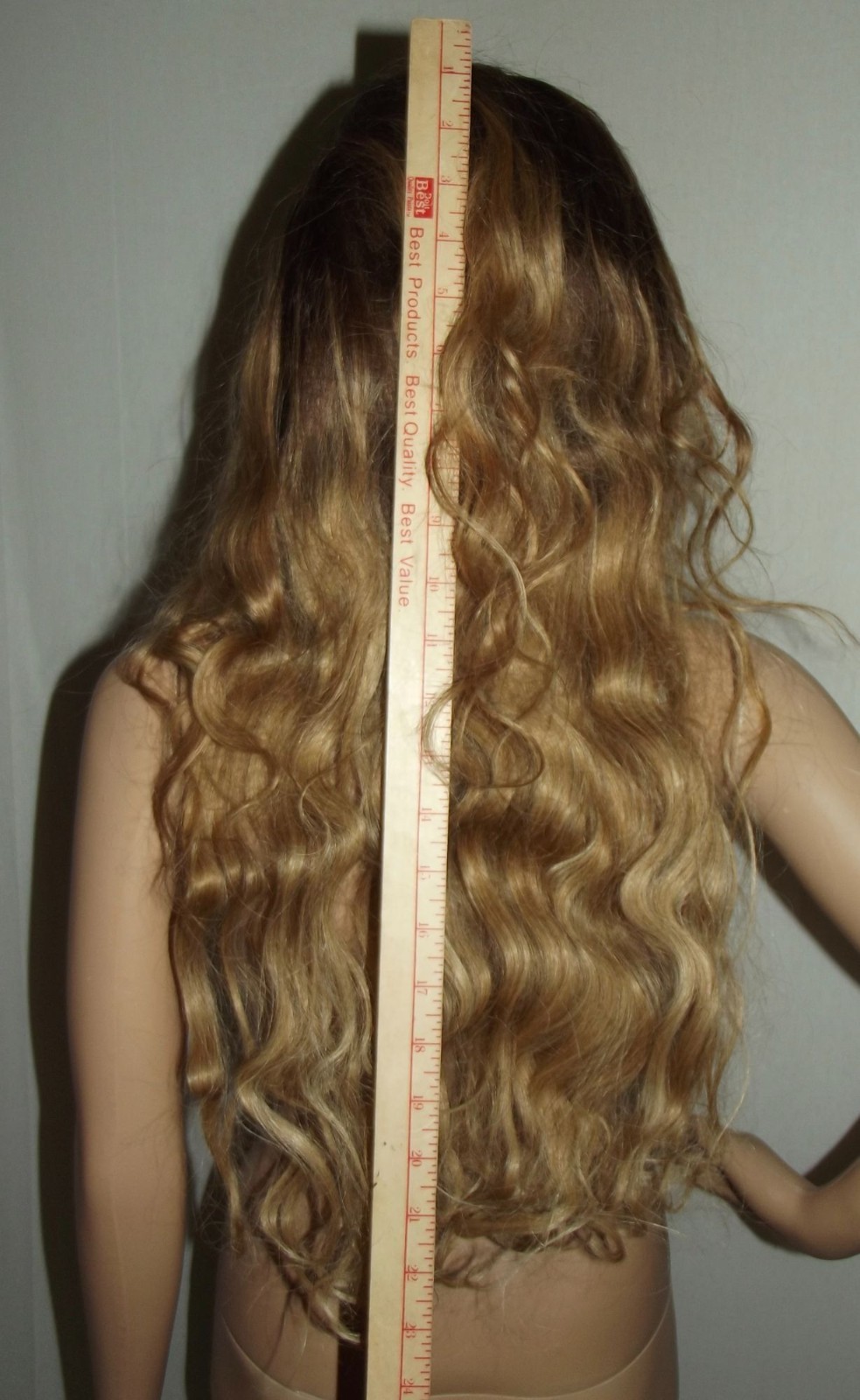 Benafee Human Hair Wig 24″ Long Ombre Brown Wavy 13×6 Pre Plucked