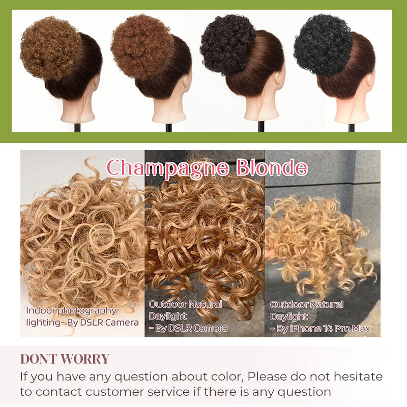 Afro Puff Drawstring Ponytail Kinky Curly Synthetic Hair Chignon Bun Extension