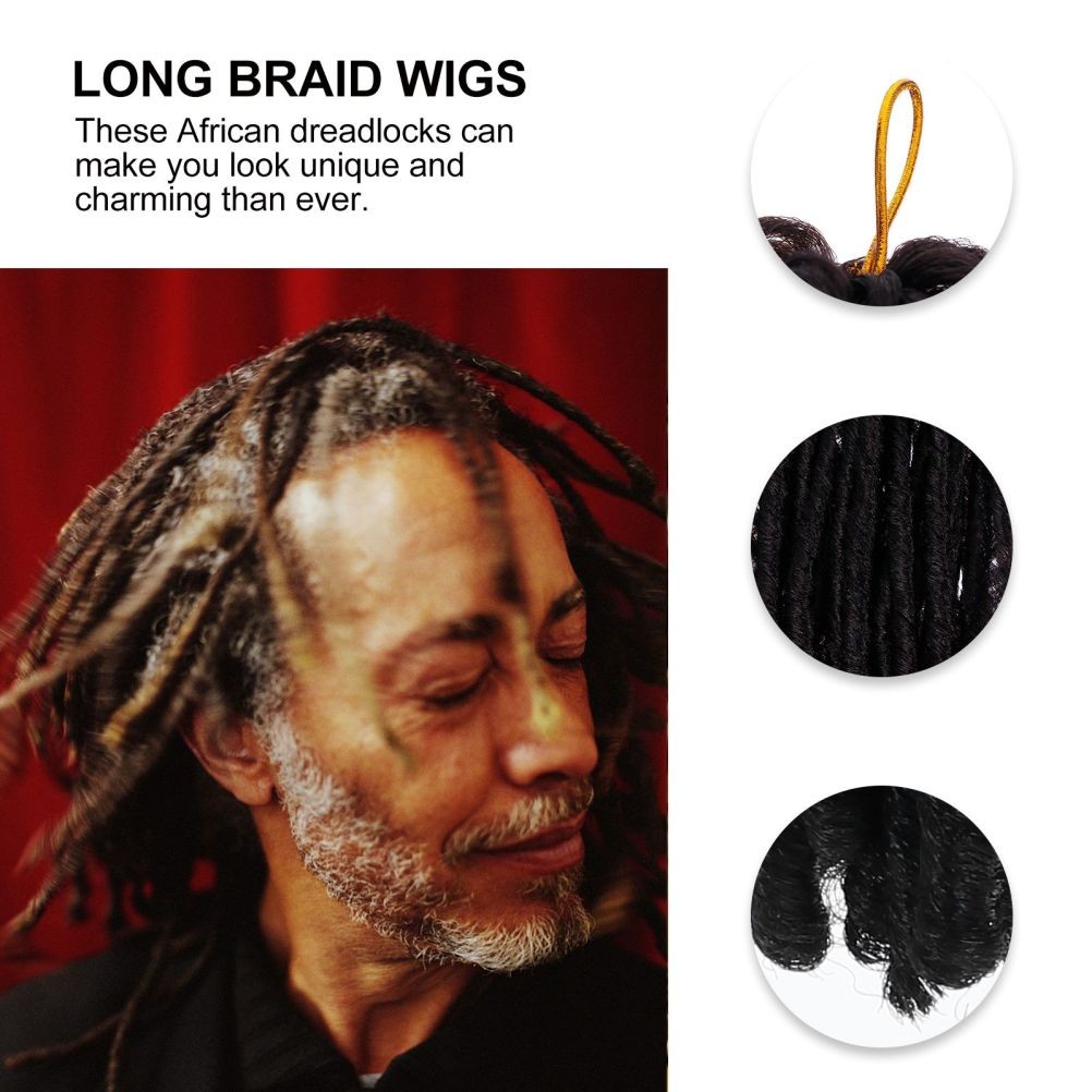 3 Pcs African Wigs Universal Head-wears Short Dirty Braids Human Hair Braided