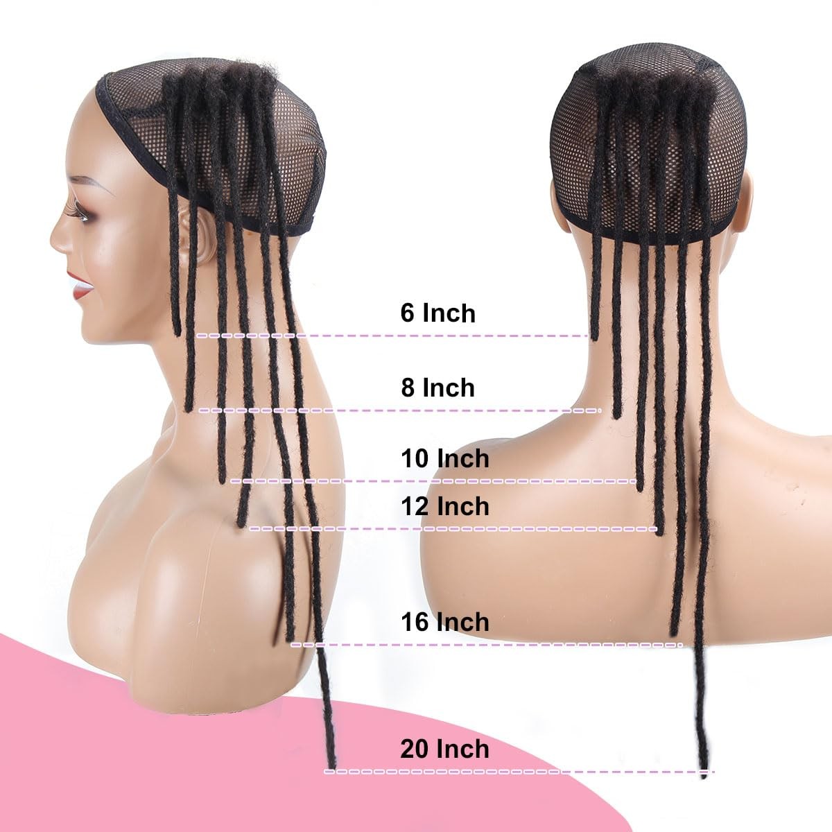 Lounoke12 Inch 40 Strands Loc Extensions Human Hair 0.6Cm Pencle Size Dreadlock