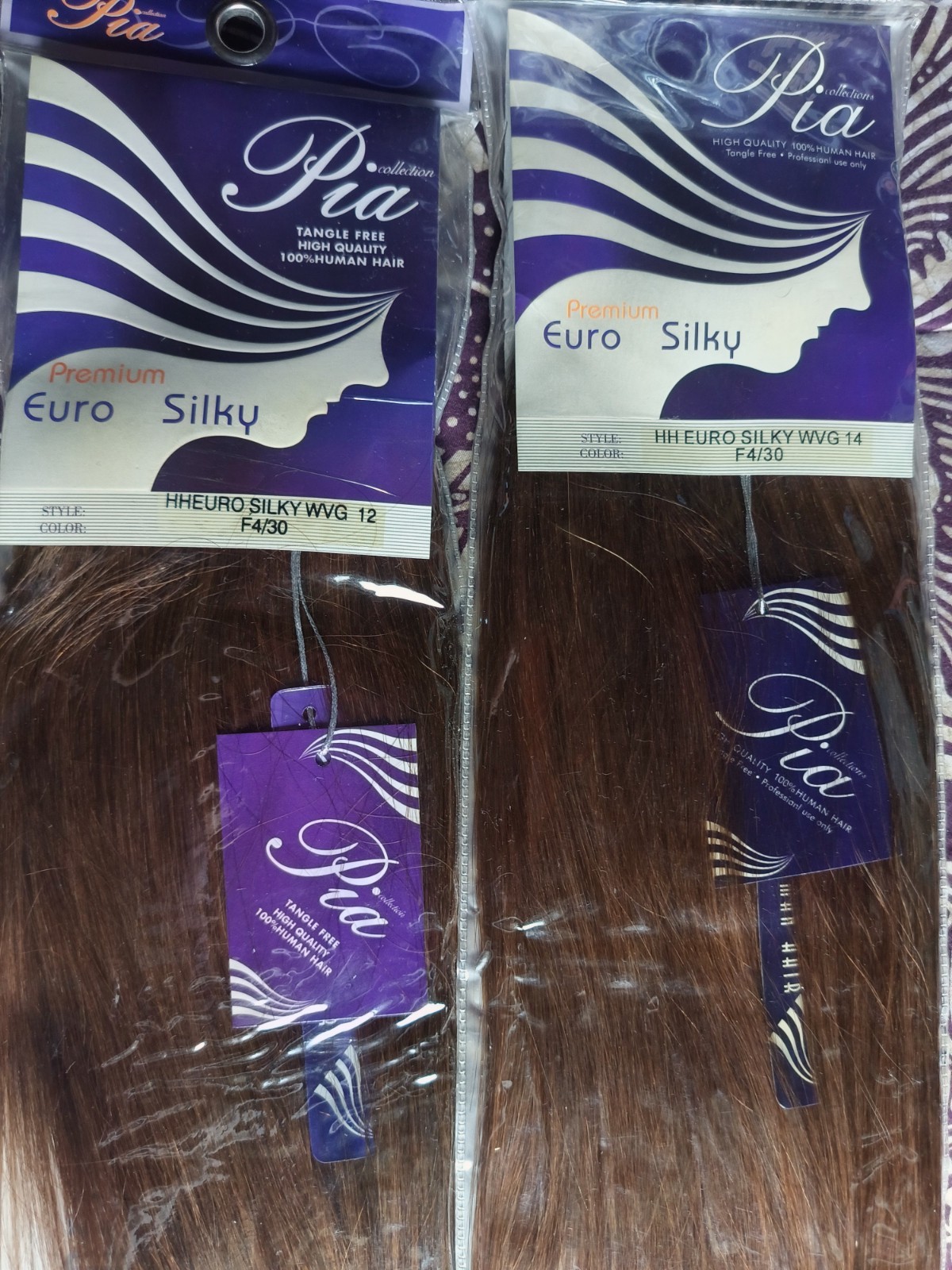 PIA COLLECTION PREMIUM EURO SILKY (2pks) 100% Human Hair * 4/30 * 12″ & 14″