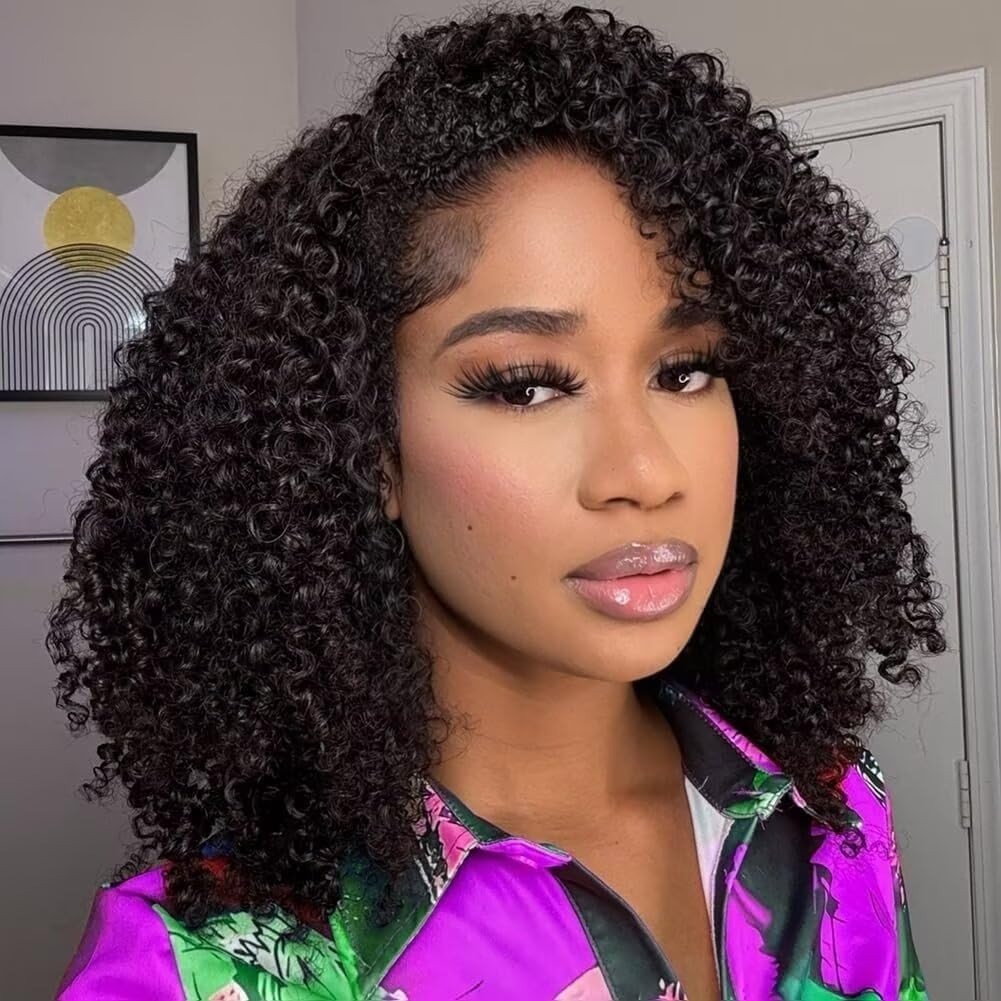 Half Wig Human Hair 3 in 1 Seamless Flip over Half Wigs with Drawstring Half Wig