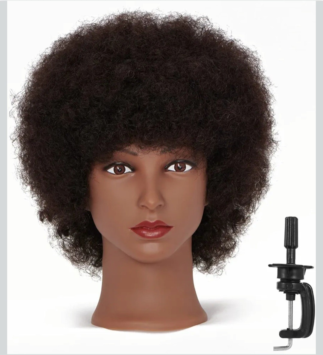 African American Mannequin Head with 100% Human Hair for Styling & Braiding