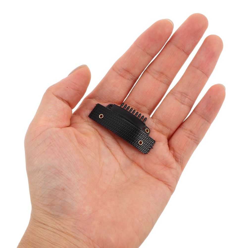 50Pcs Peel and Stick U Shape Snap Wig Clips Durable Plastic Metal Black