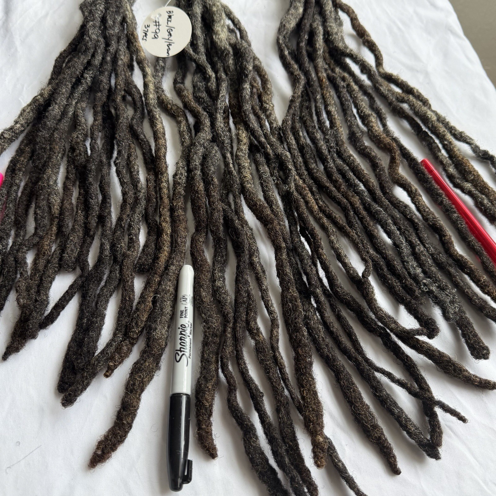 100% Real Naturally Grown Human Hair DreadLocks 37pcs Up To 15” Long 1.5cm +