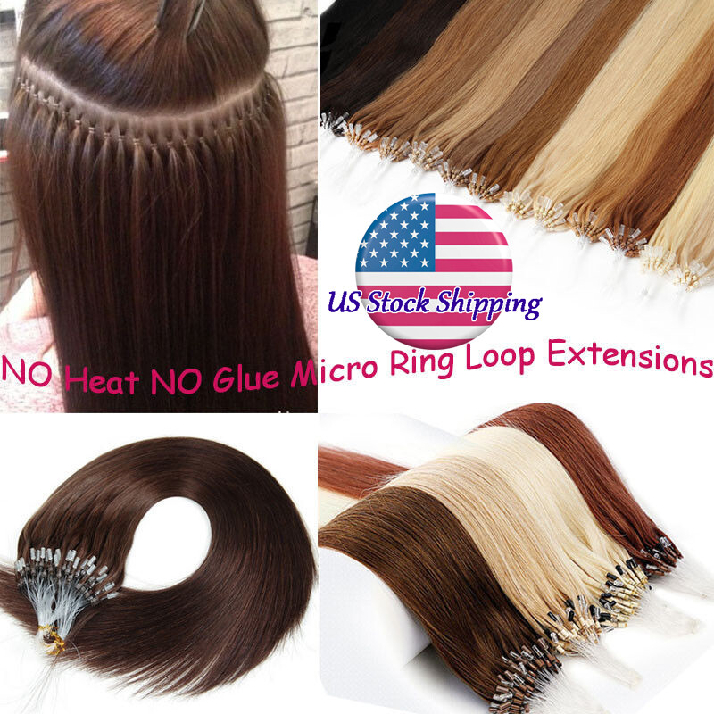 Micro Loop Real Human Hair Extensions Micro Ring Bead Link Remy Highlight Blonde
