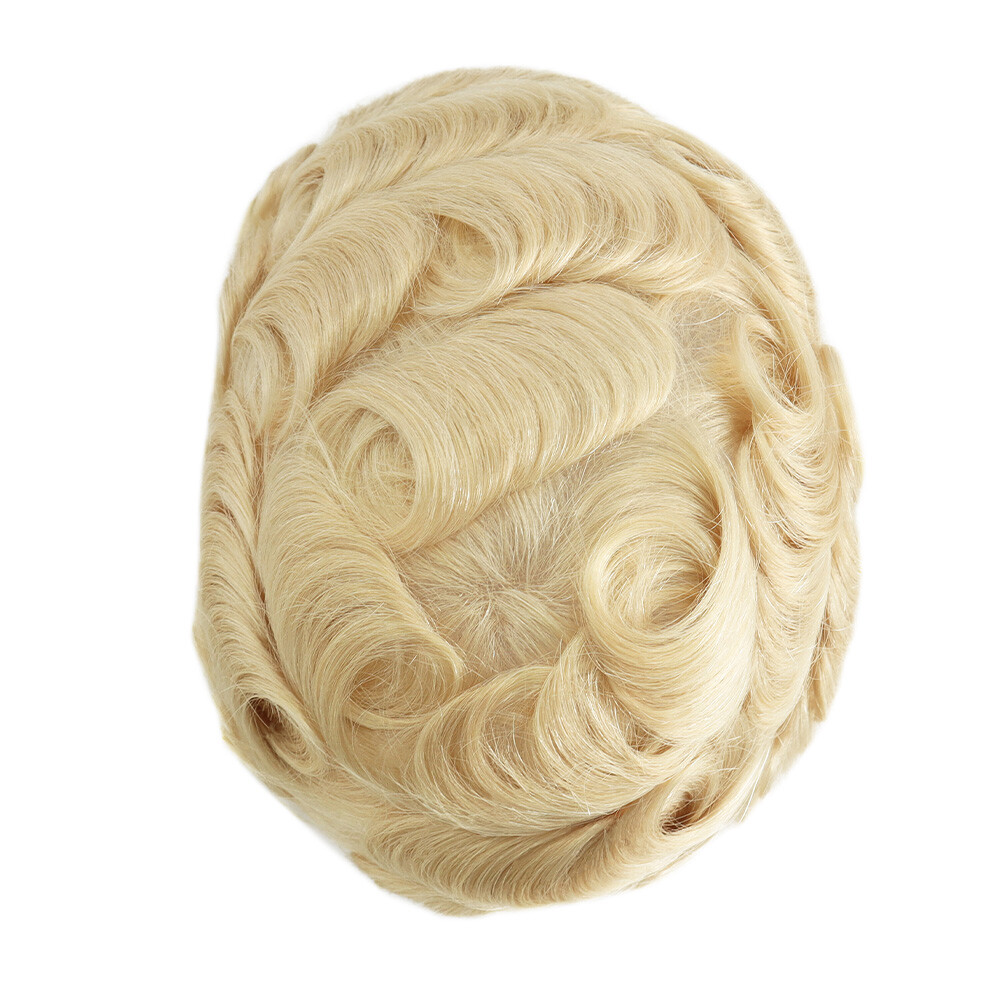Men Toupee Hight Standard Perfect Bleached Knots French Lace Colored Hairpieces