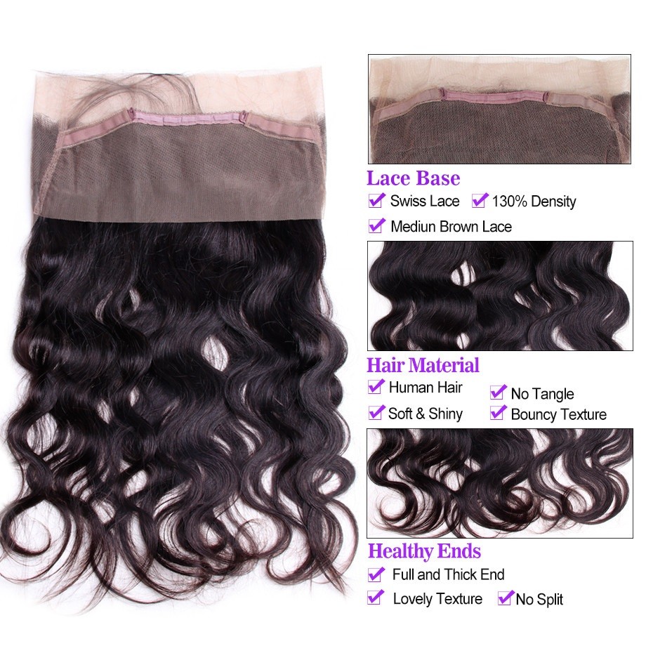 360 Body Wave Natural Color Closure 100% Human Remy Hair 22″x4″x”2″ (10″-20″)