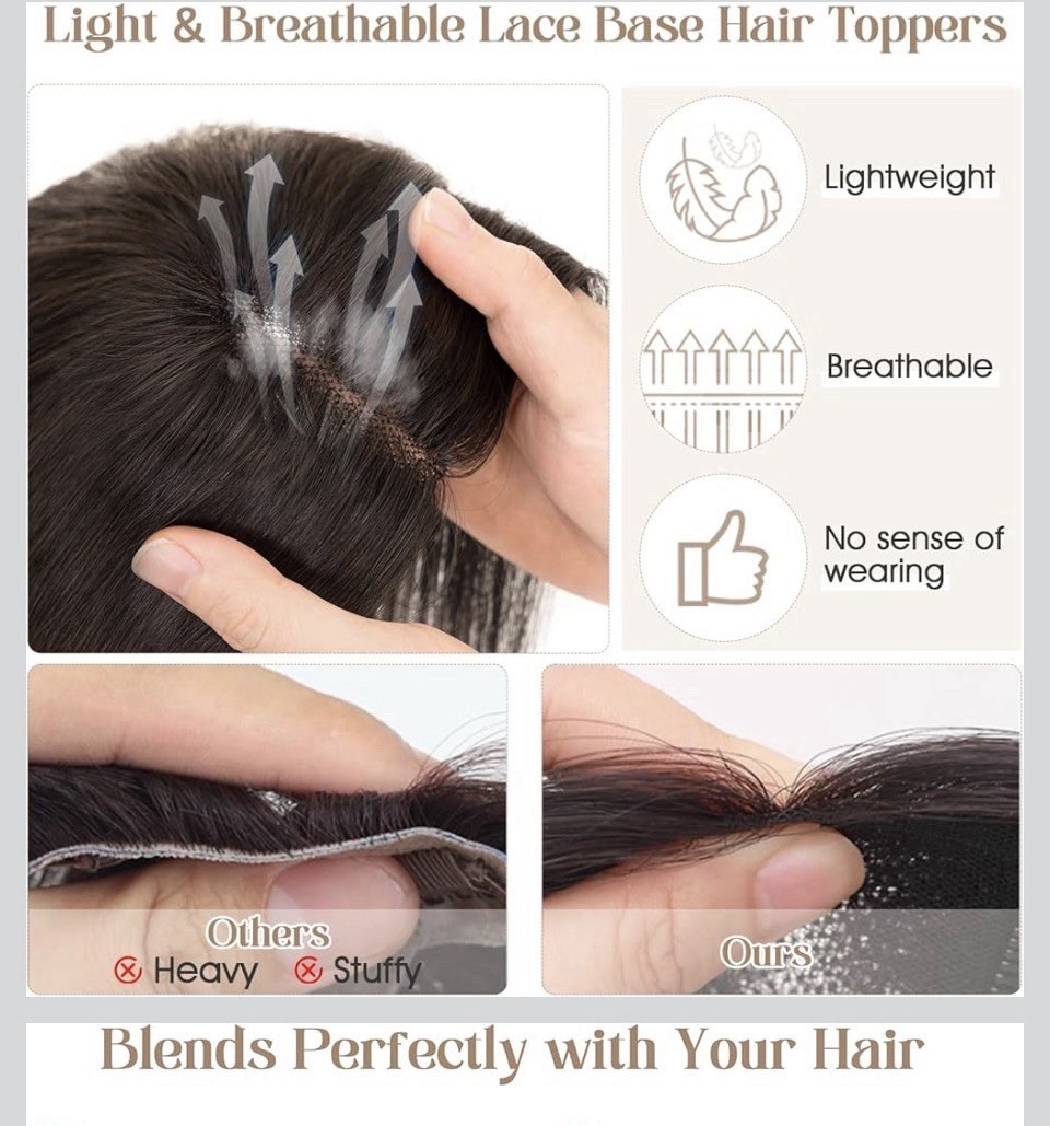 Rich Choices Hair Toppers for Women Real Human Hair 100% Human Remy Toppers