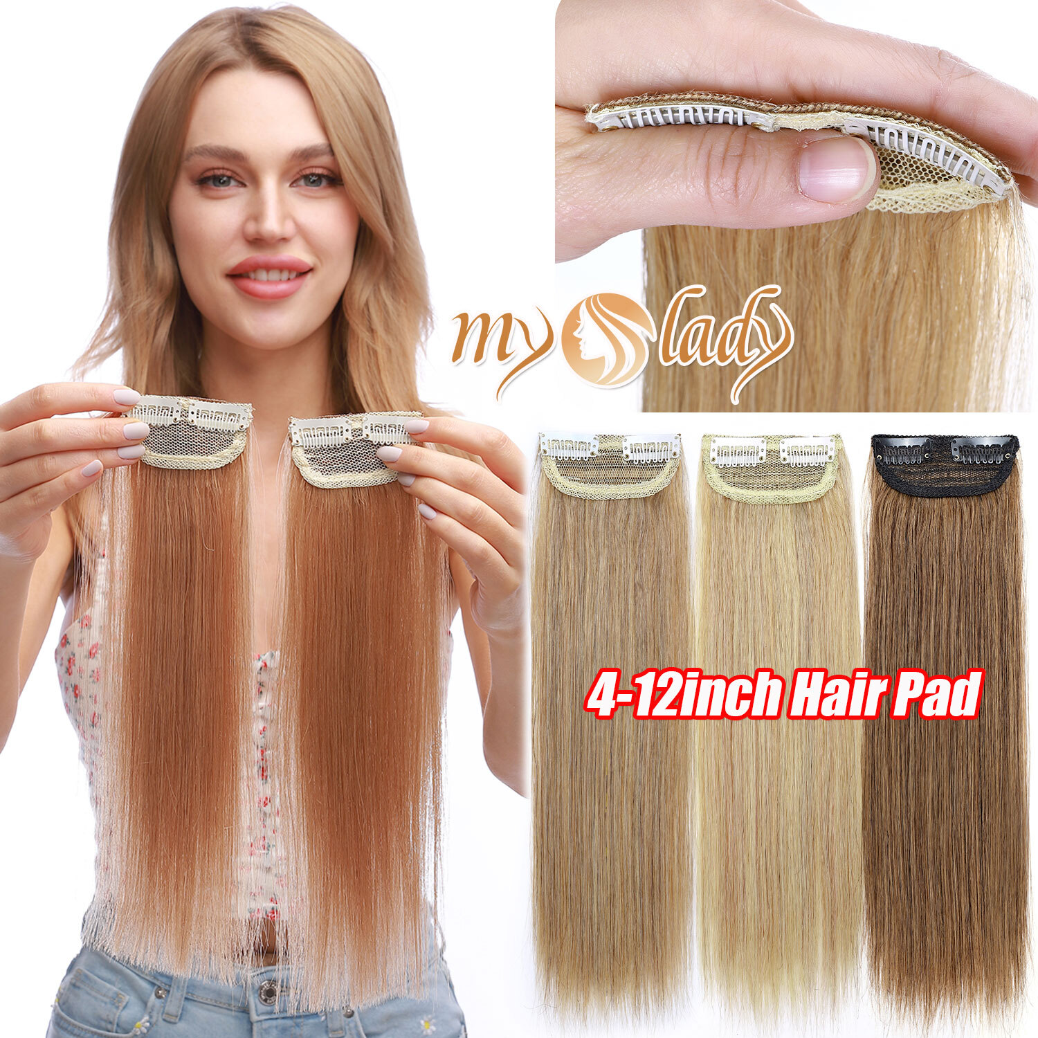 Invisible Short Clip In Remy Human Hair Extensions Mini Hair Pad Weft 4-12inch Y