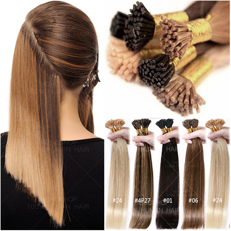 CLEARANCE 200PCS Stick I Tip Remy Human Hair Extensions Micro Nano Ring Ombre 1G