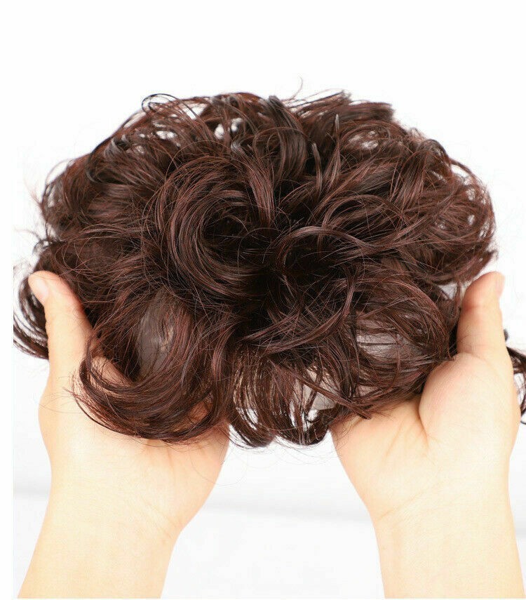 100% Human Hair Toupee Curly Topper Clip Bob Hairpiece Top Wigs for Men Women