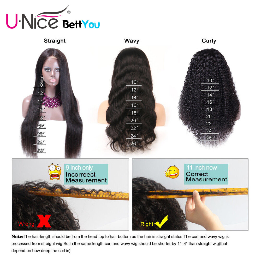 UNice Indian Curly 13×4 Lace Front Human Hair Wigs for Black Women Glueless Full