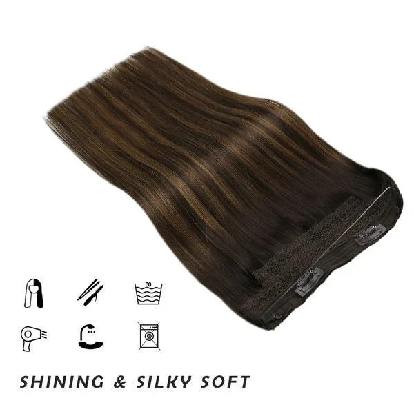 Sunny Hair FISHLINE 12″ Balayage Brown Wire Human Hair Extensions FP 2-2-6